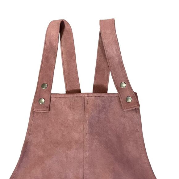 Forever 21 Women's Dusty Pink Patch Pockets Suede Overall Dress | Size M - Picture 3 of 12